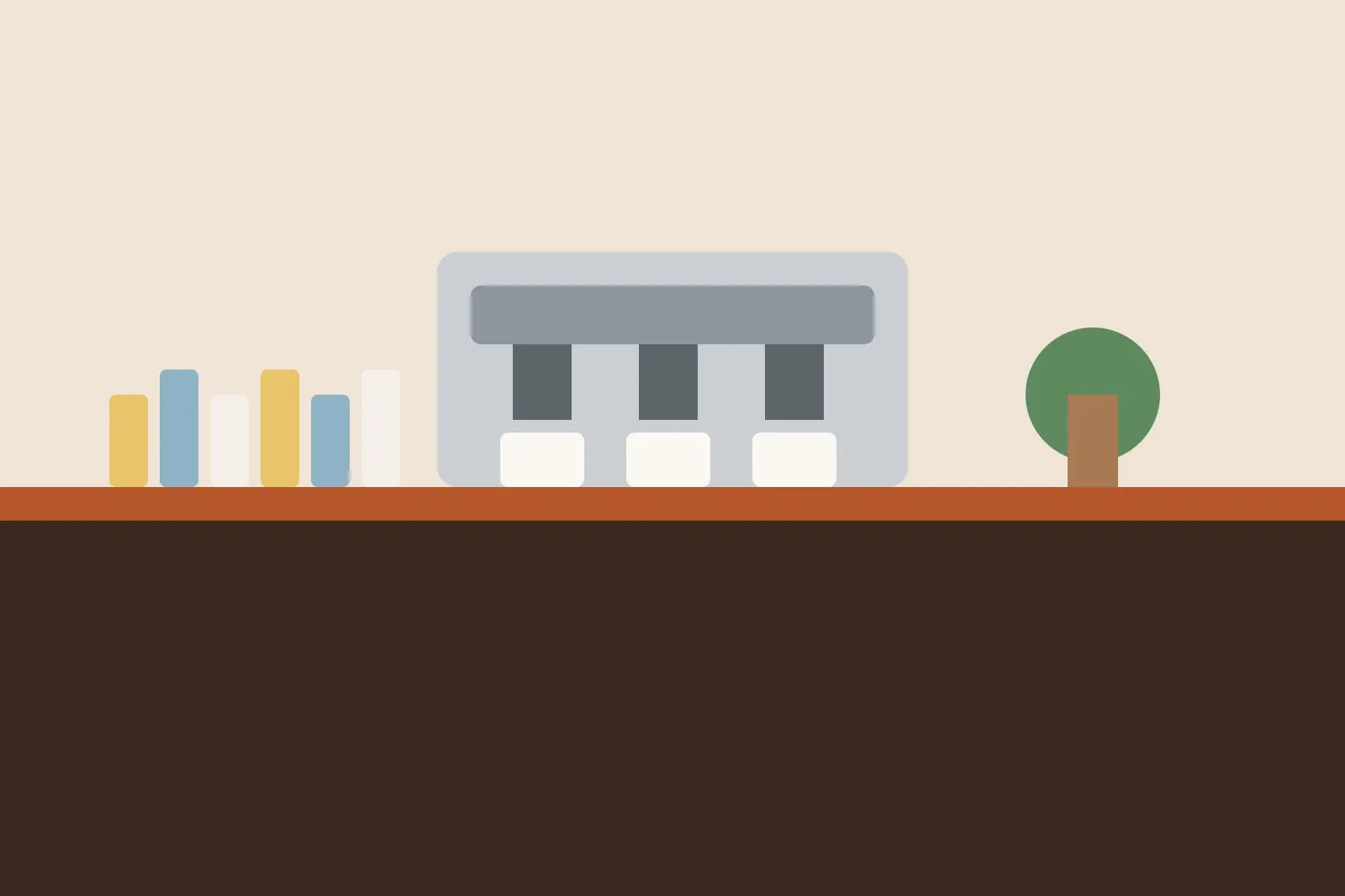 The café counter with an espresso machine